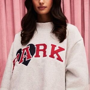 Parke Jean Varsity Mockneck in Grey